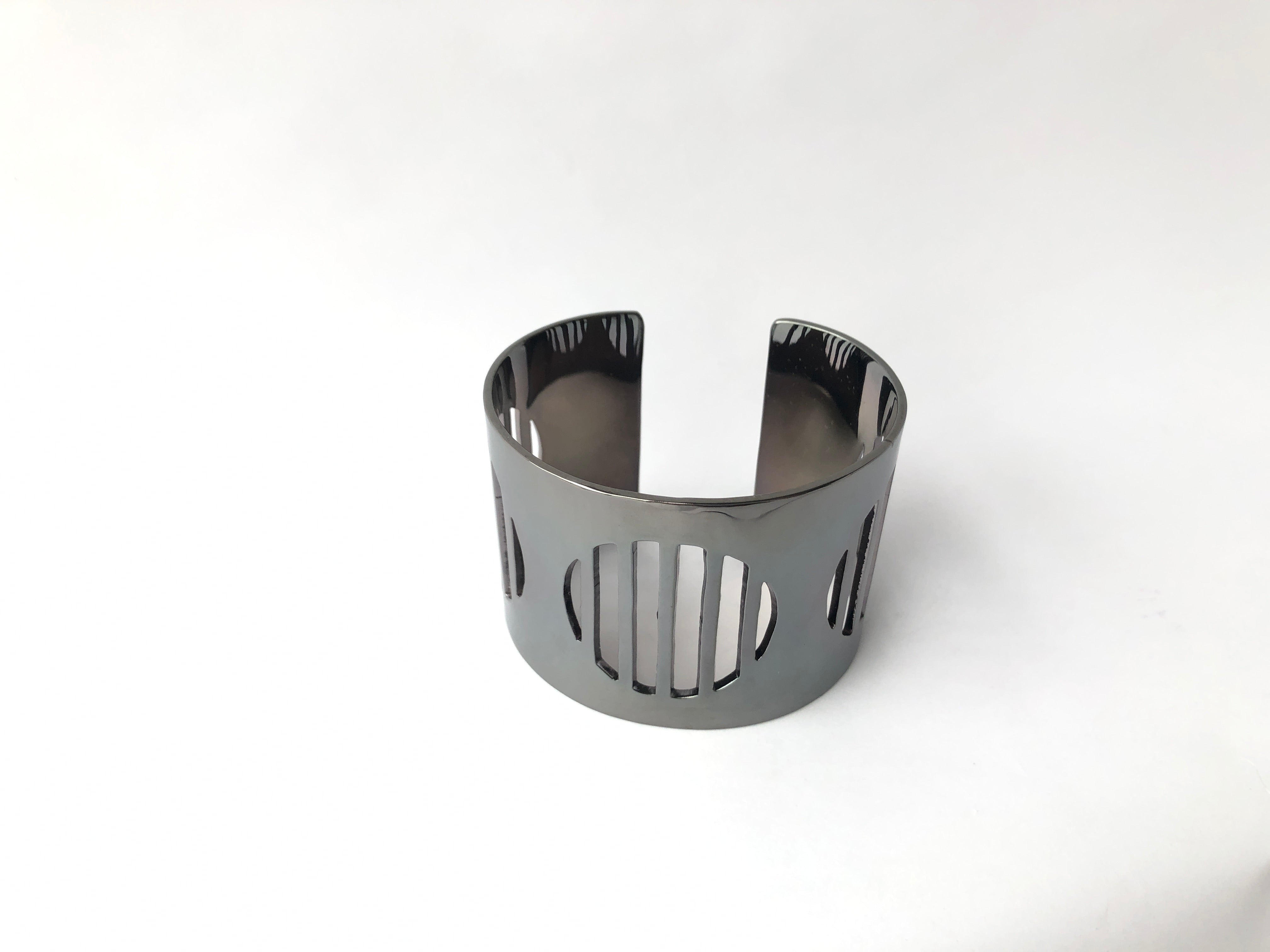 gunmetal classic sustainable ring cuff jewelry recycled materials women