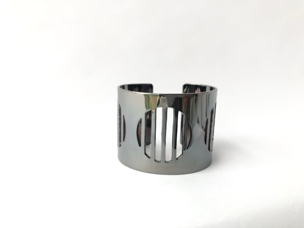 gunmetal classic sustainable ring cuff jewelry recycled materials women