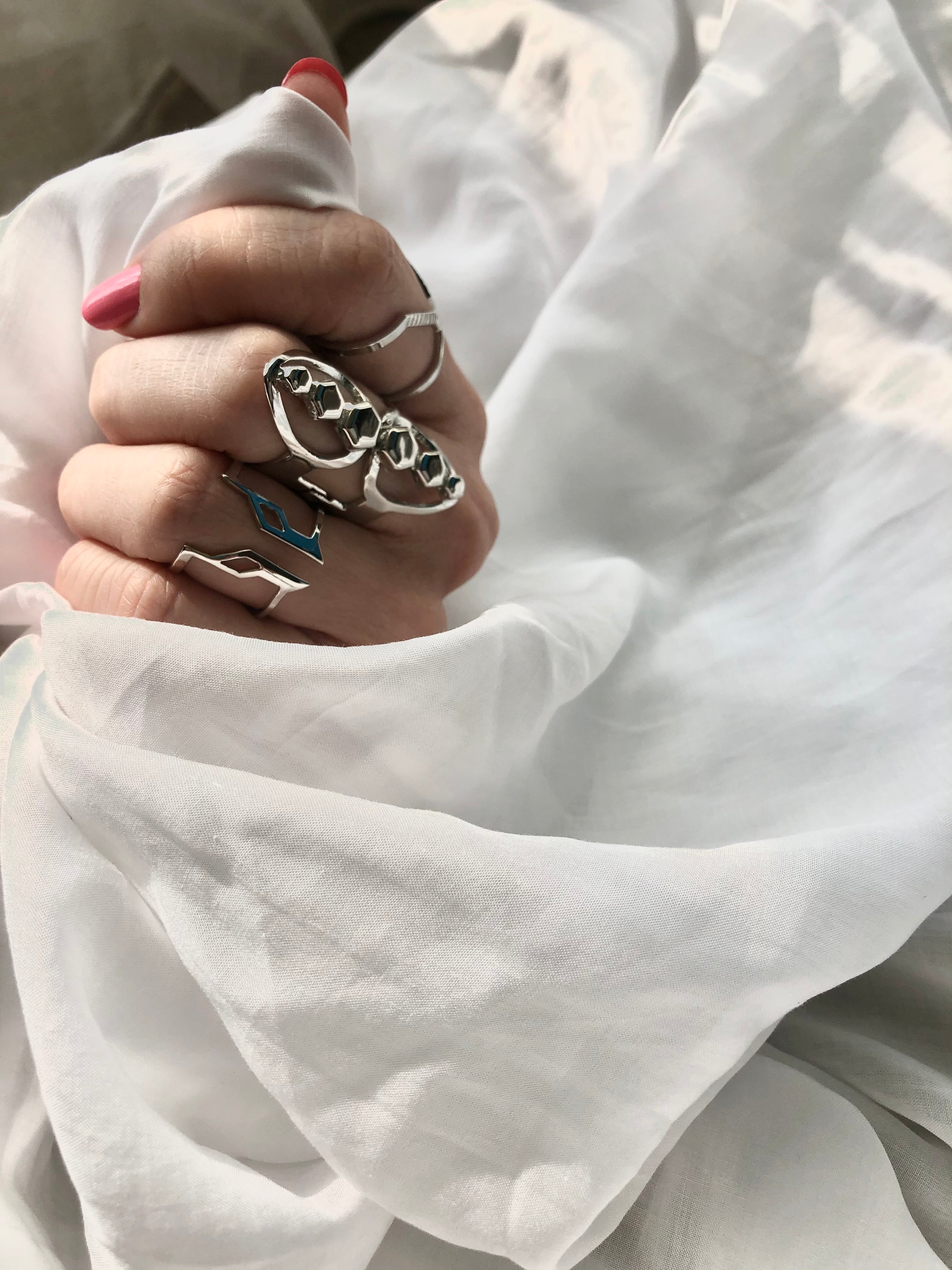 silver zerowaste repurposed recycled jewelry unique rings accessories unisex