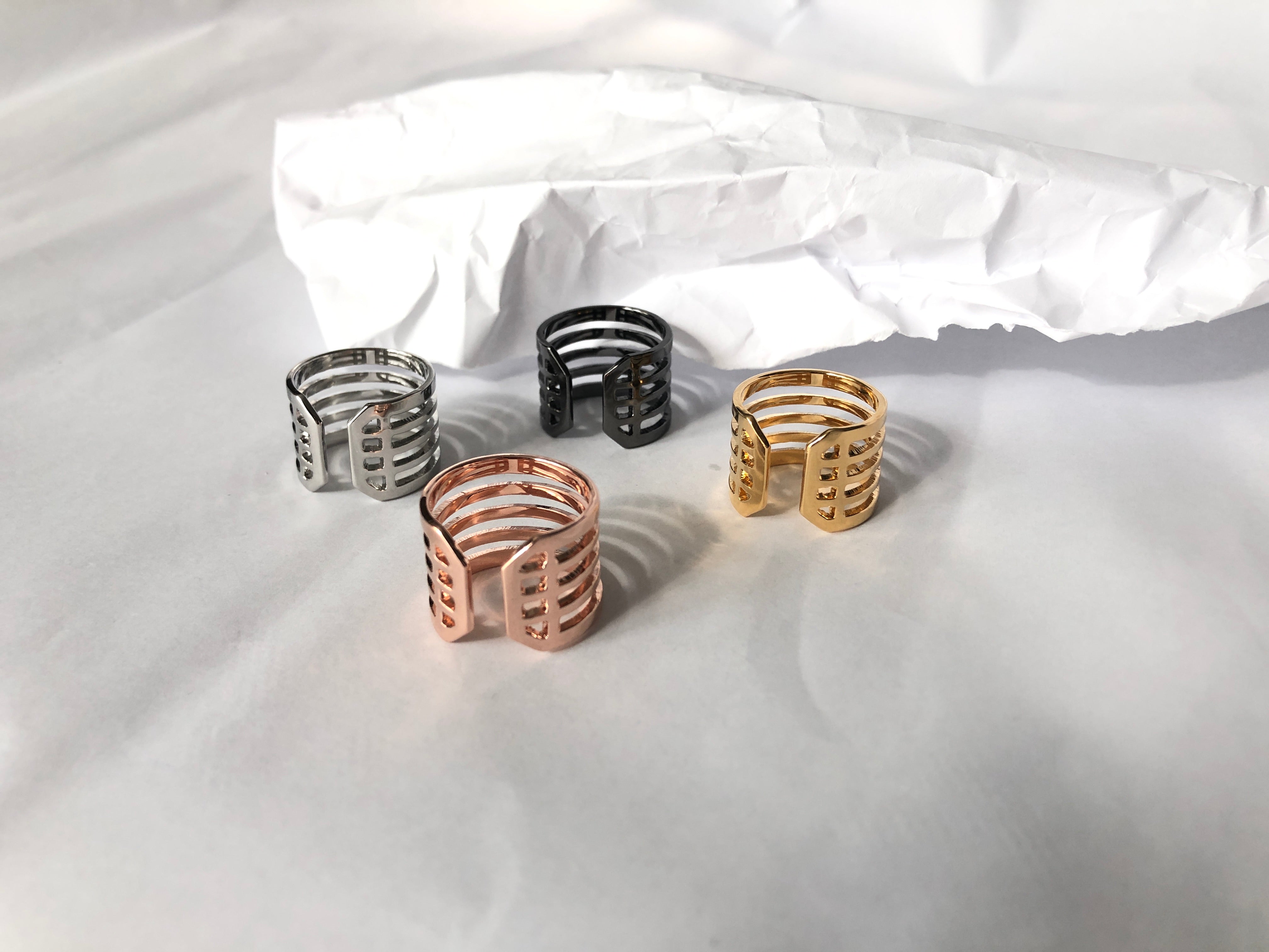 gold sustainable jewellery recycled rings bracelet women cuffs ethical accessories women