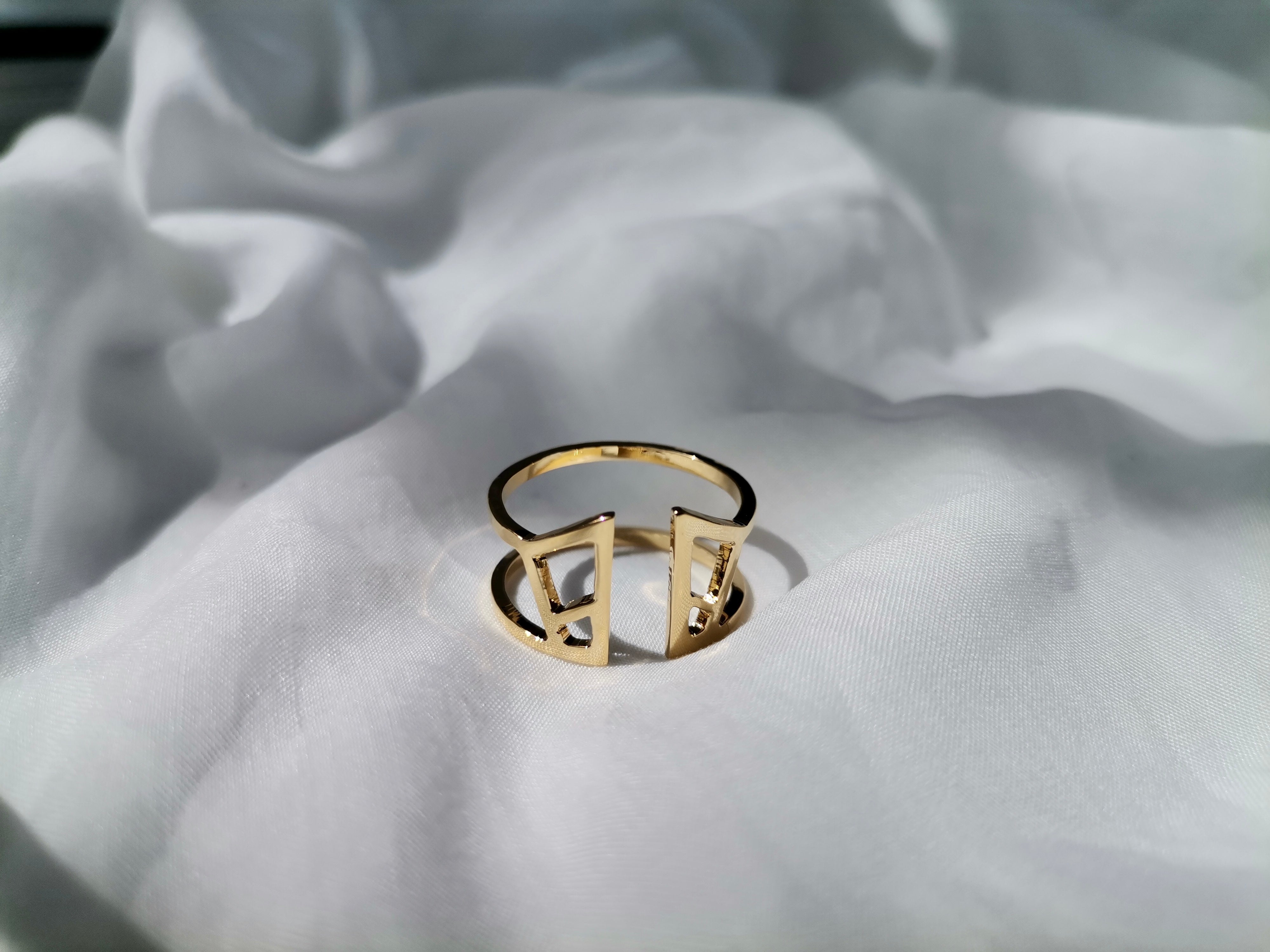 14K CZ Gold Ring | Thin Gold Band Ring – C.Dahl